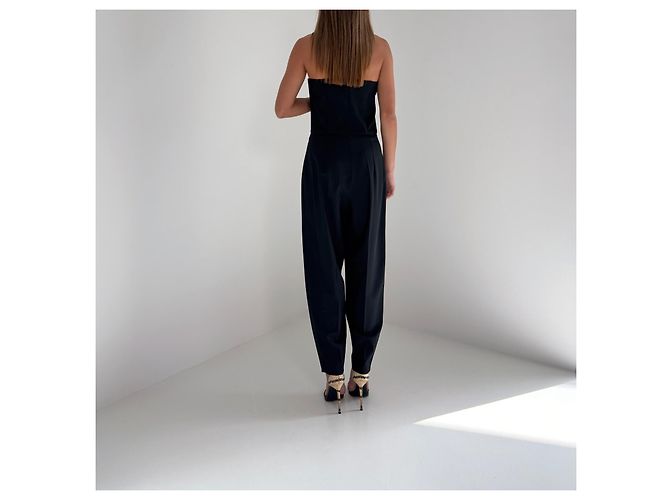 Autre Marque Osman Yousefzada Mono Strapless FW14 Trompe l'Oeil Negro - vista 12