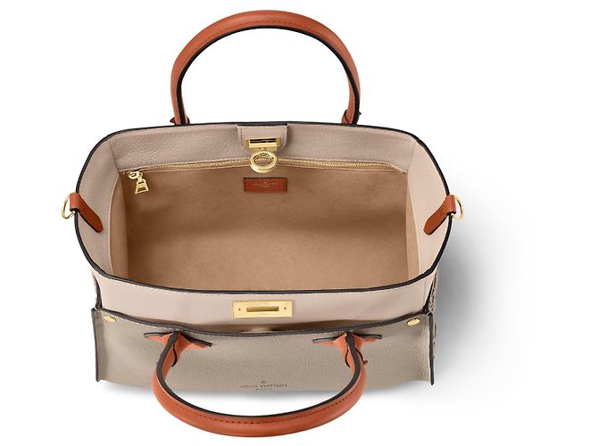 Louis Vuitton Borsa On My Side Grigio Galet Marrone Beige - vista 2
