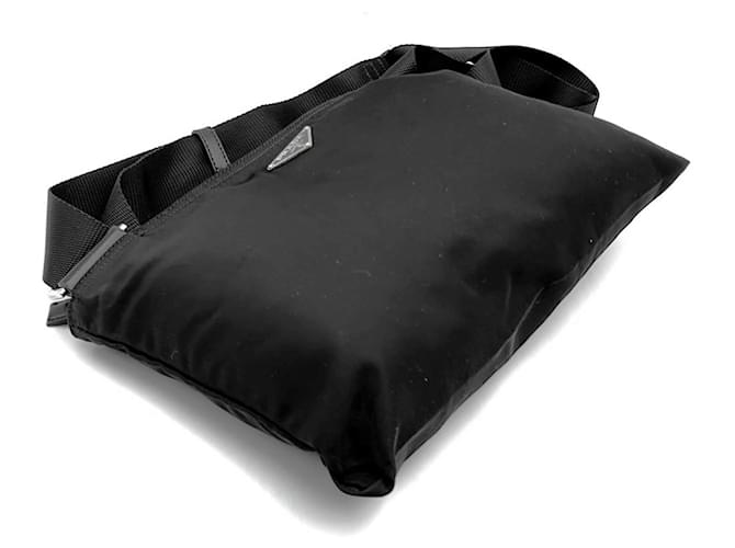 Borsa a tracolla in nylon Prada nera Nero - vista 4