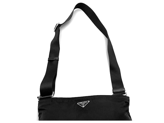 Borsa a tracolla in nylon Prada nera Nero - vista 5