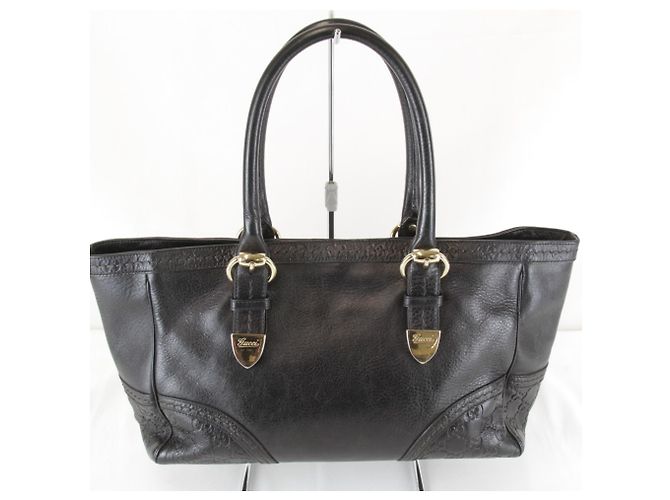 Borsa Tote Gucci Guccissima nera Nero - vista 2
