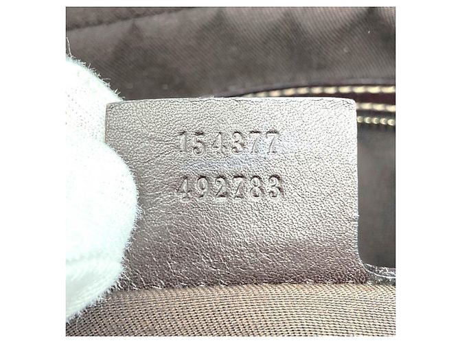 Borsa Tote Gucci Bamboo Horsebit Beige - vista 8