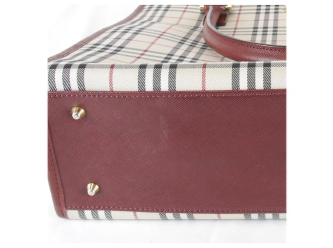 Borsa Tote Burberry Nova Check Rosso - vista 10