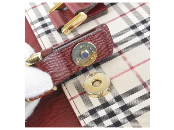 Borsa Tote Burberry Nova Check Rosso - vista 8