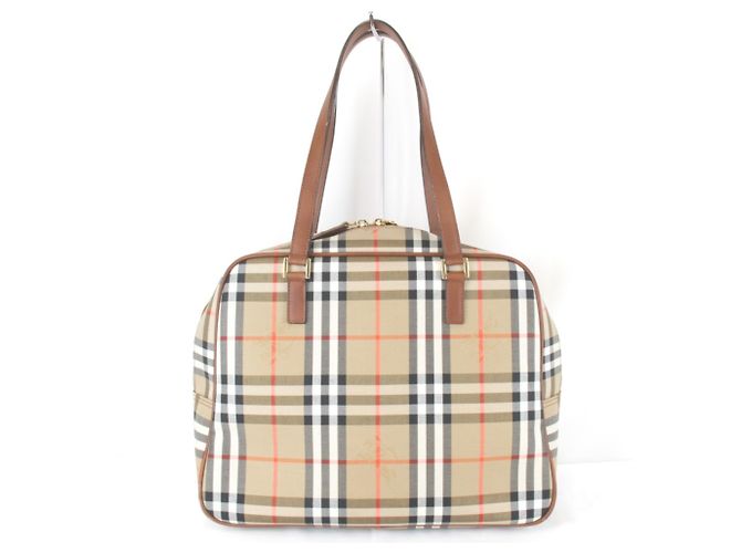 Borsa Burberry Nova Check Shadow Horse Beige - vista 2