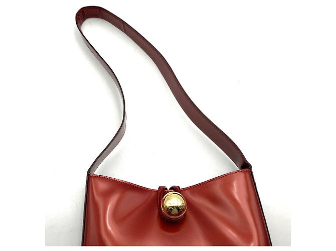 Céline Borsa a tracolla in pelle smaltata rossa Celine Rosso - vista 5