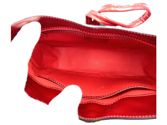 Céline Borsa a tracolla in pelle smaltata rossa Celine Rosso - vista 6