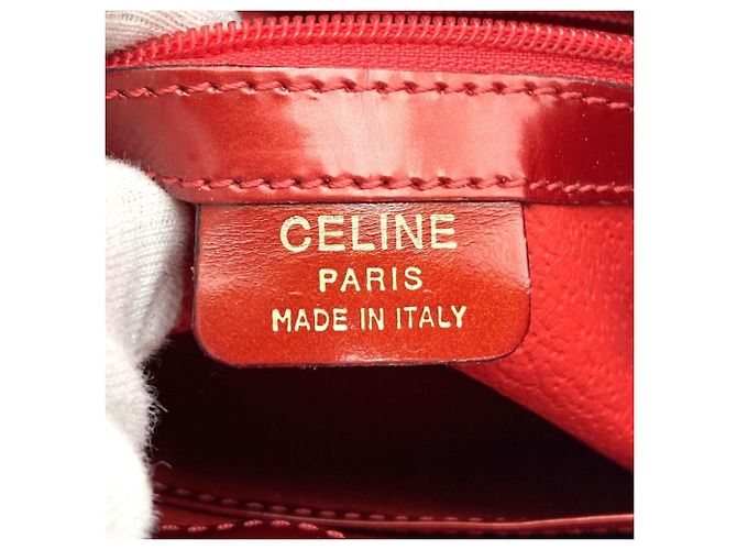 Céline Borsa a tracolla in pelle smaltata rossa Celine Rosso - vista 7