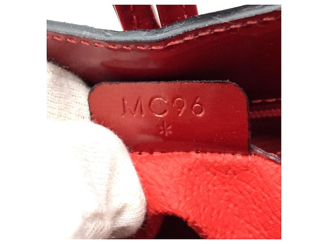 Céline Borsa a tracolla in pelle smaltata rossa Celine Rosso - vista 8