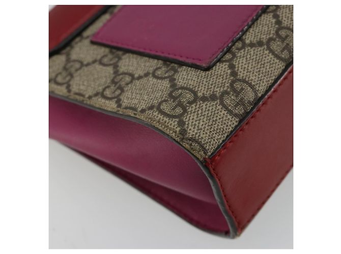 GUCCI GG Supreme Borsa a Spalla con Catena PVC Rosso Oro rosa 409487 Auth ka4696 - vista 17