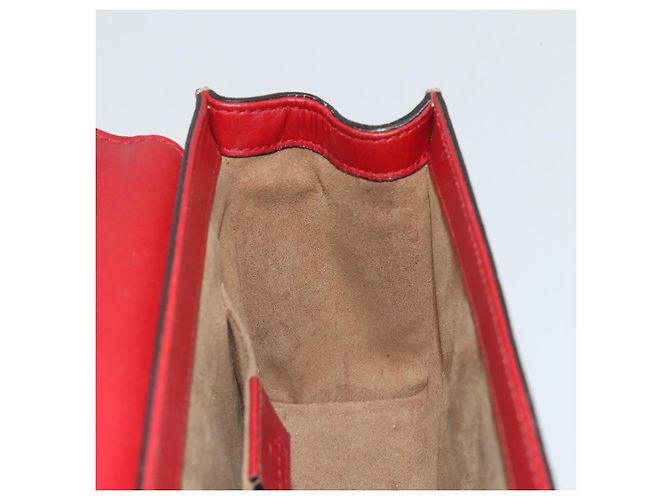 GUCCI GG Supreme Borsa a Spalla con Catena PVC Rosso Oro rosa 409487 Auth ka4696 - vista 20