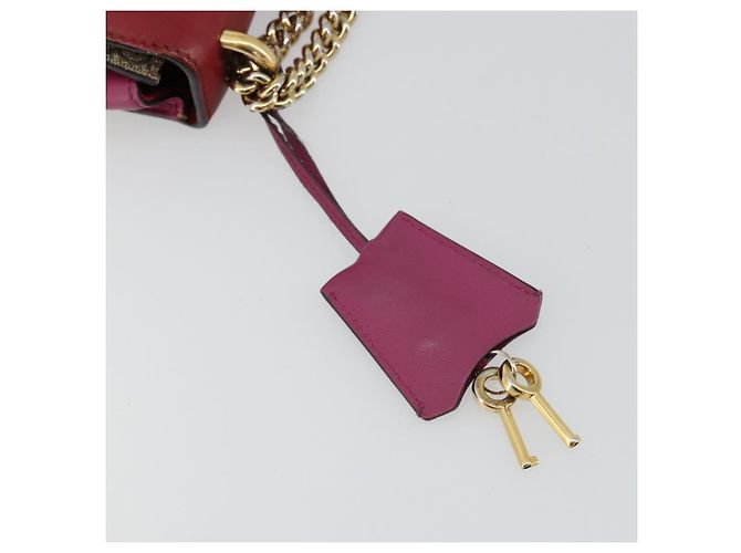 GUCCI GG Supreme Borsa a Spalla con Catena PVC Rosso Oro rosa 409487 Auth ka4696 - vista 9