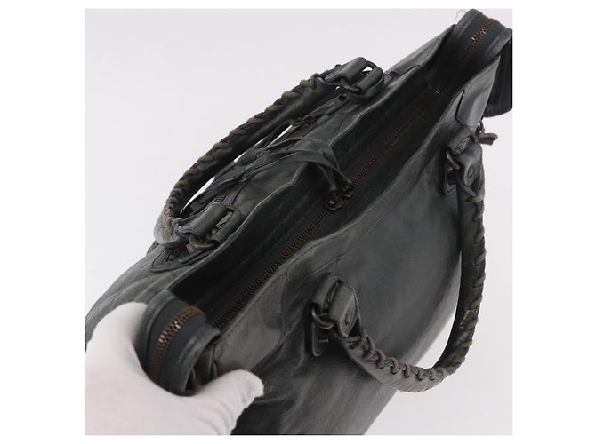 Borsa BALENCIAGA Vero in Pelle 2way Grigia 235216 Auth 185366V - vista 6