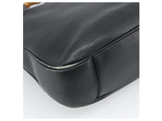 Borsa a Spalla GUCCI Bamboo in Pelle 2way Nero Oro 001 1577 3444 Auth BA13349 D'oro - vista 17