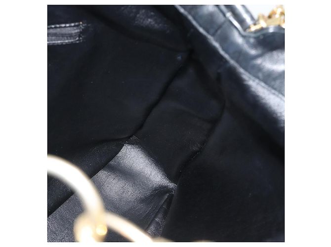 Borsa a Spalla GUCCI Bamboo in Pelle 2way Nero Oro 001 1577 3444 Auth BA13349 D'oro - vista 19