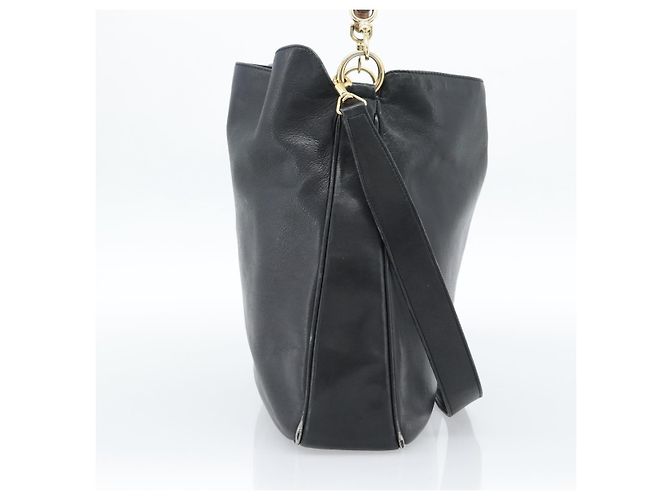 Borsa a Spalla GUCCI Bamboo in Pelle 2way Nero Oro 001 1577 3444 Auth BA13349 D'oro - vista 3