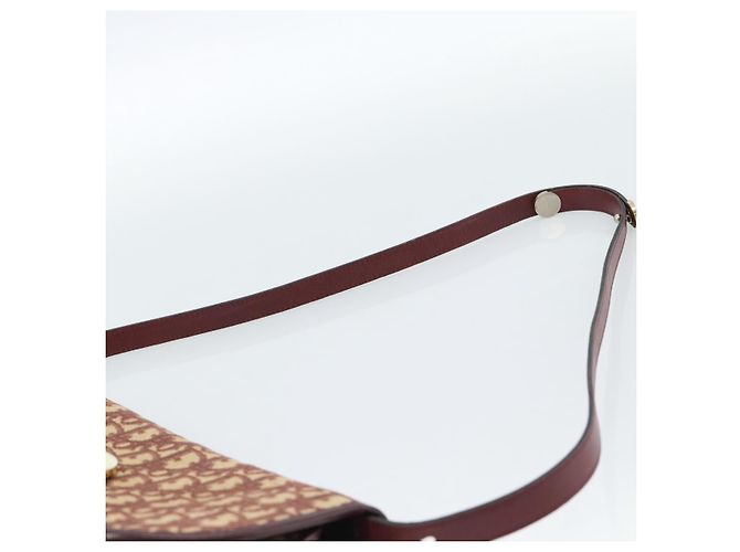 Borsa a Spalla Christian Dior Trotter Canvas Rosso Oro Auth BA13387 D'oro - vista 14