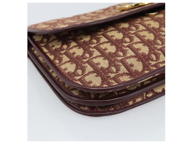 Borsa a Spalla Christian Dior Trotter Canvas Rosso Oro Auth BA13387 D'oro - vista 15