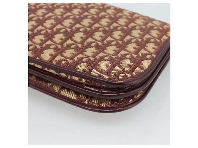 Borsa a Spalla Christian Dior Trotter Canvas Rosso Oro Auth BA13387 D'oro - vista 16