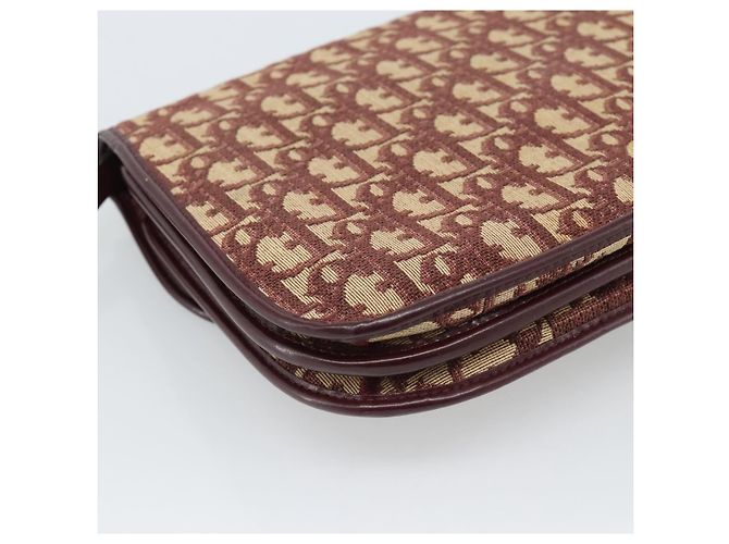 Borsa a Spalla Christian Dior Trotter Canvas Rosso Oro Auth BA13387 D'oro - vista 17