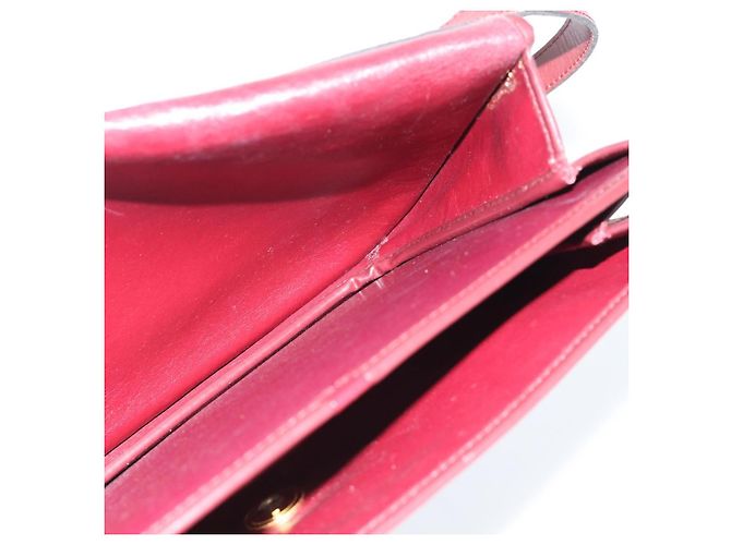 Borsa a Spalla Christian Dior Trotter Canvas Rosso Oro Auth BA13387 D'oro - vista 20