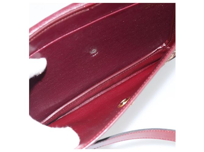 Borsa a Spalla Christian Dior Trotter Canvas Rosso Oro Auth BA13387 D'oro - vista 22