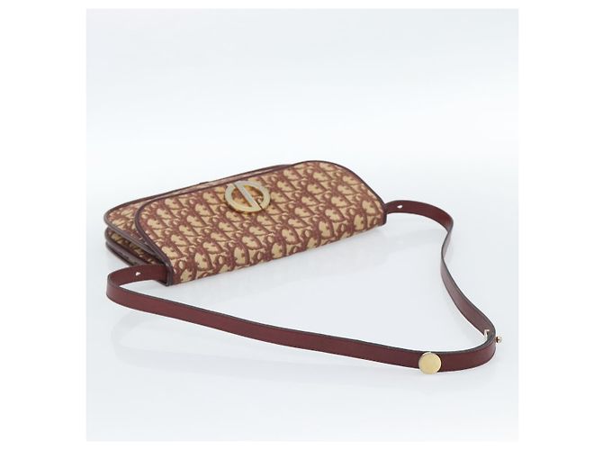 Borsa a Spalla Christian Dior Trotter Canvas Rosso Oro Auth BA13387 D'oro - vista 7