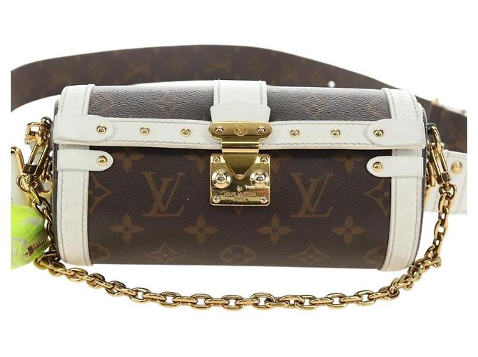LOUIS VUITTON Borsa a Spalla Bauletto Monogram Papillon Bianco M81485 LV Auth 184393SM Monogramma - vista 13