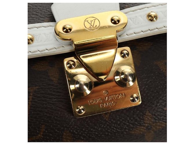 LOUIS VUITTON Borsa a Spalla Bauletto Monogram Papillon Bianco M81485 LV Auth 184393SM Monogramma - vista 26