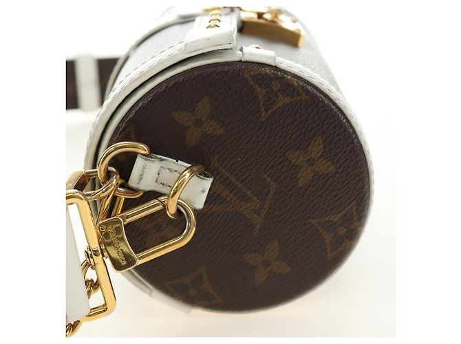 LOUIS VUITTON Borsa a Spalla Bauletto Monogram Papillon Bianco M81485 LV Auth 184393SM Monogramma - vista 3