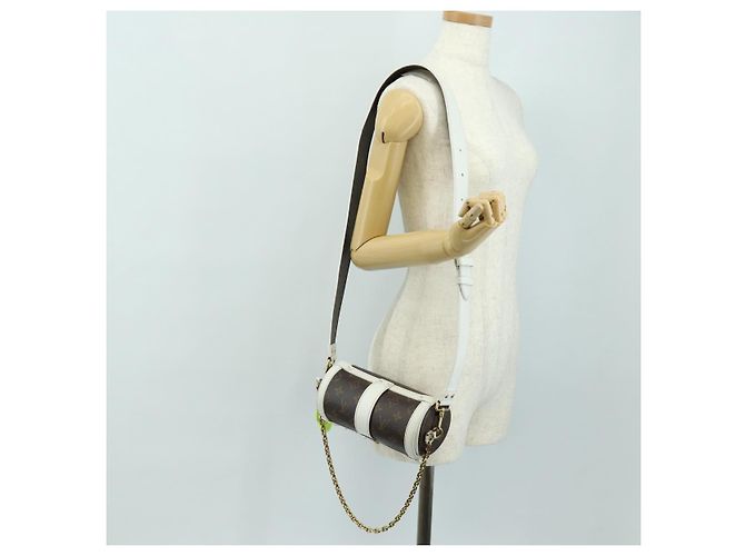 LOUIS VUITTON Borsa a Spalla Bauletto Monogram Papillon Bianco M81485 LV Auth 184393SM Monogramma - vista 31