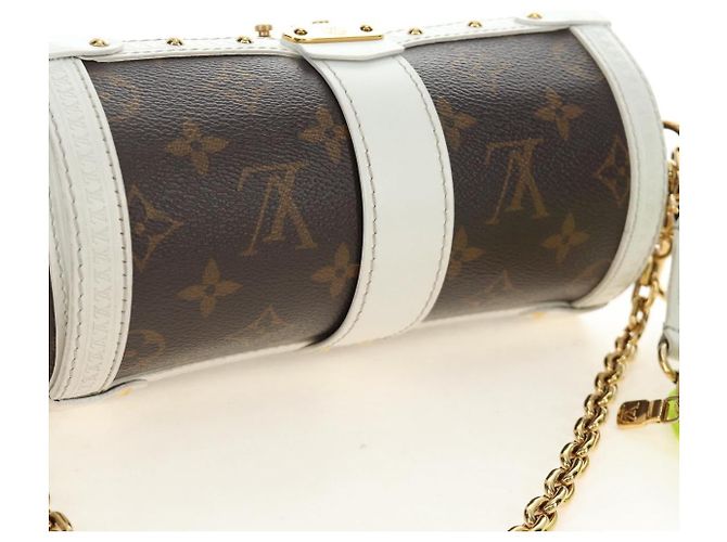 LOUIS VUITTON Borsa a Spalla Bauletto Monogram Papillon Bianco M81485 LV Auth 184393SM Monogramma - vista 6