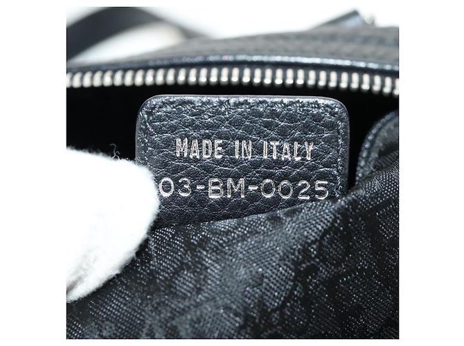 Christian Dior Boston Bag Leder Schwarz Silber Auth 184720SAM - Ansicht 11