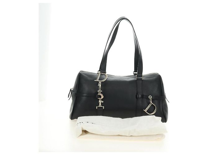 Christian Dior Boston Bag Leder Schwarz Silber Auth 184720SAM - Ansicht 12