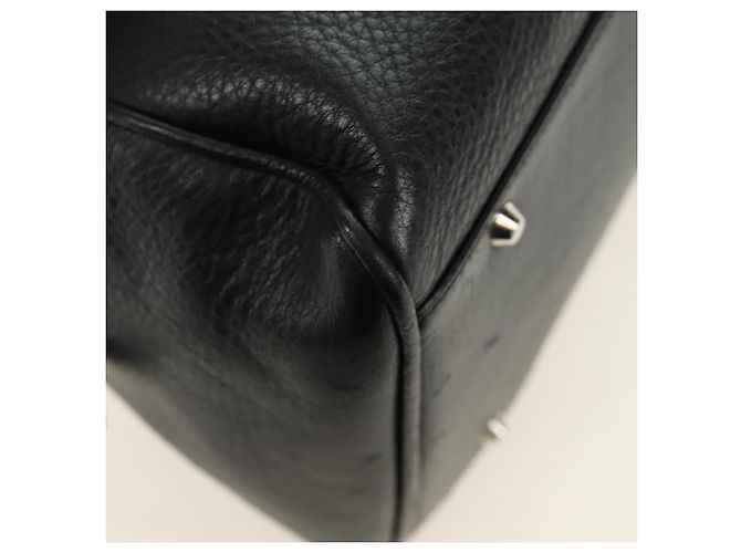 Christian Dior Boston Bag Leder Schwarz Silber Auth 184720SAM - Ansicht 16