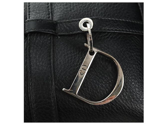 Christian Dior Boston Bag Leder Schwarz Silber Auth 184720SAM - Ansicht 18