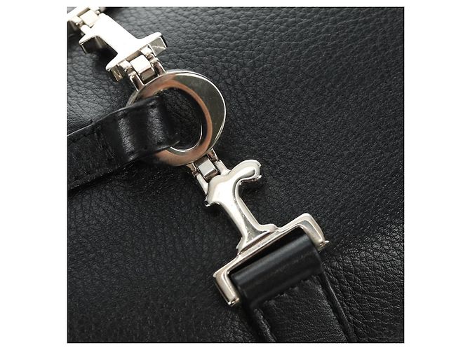 Christian Dior Boston Bag Leder Schwarz Silber Auth 184720SAM - Ansicht 19