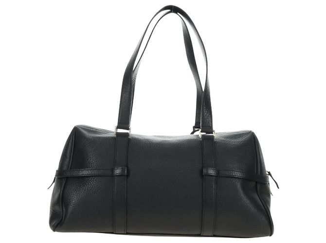 Christian Dior Boston Bag Leder Schwarz Silber Auth 184720SAM - Ansicht 2