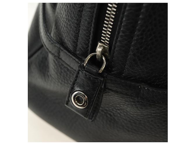 Christian Dior Boston Bag Leder Schwarz Silber Auth 184720SAM - Ansicht 20