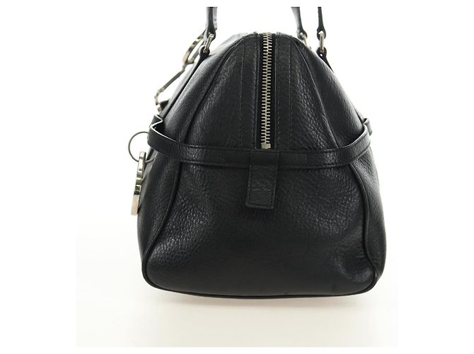 Christian Dior Boston Bag Leder Schwarz Silber Auth 184720SAM - Ansicht 3