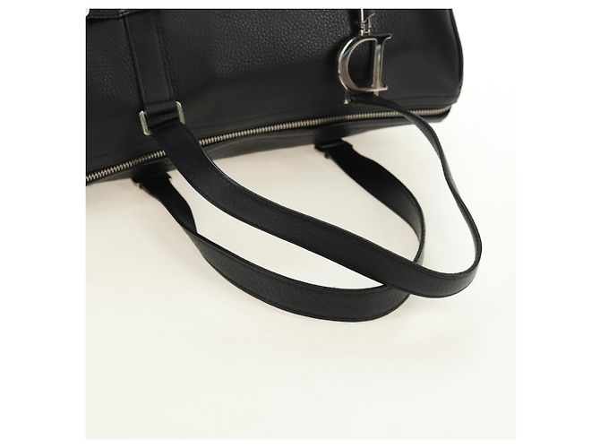 Christian Dior Boston Bag Leder Schwarz Silber Auth 184720SAM - Ansicht 7