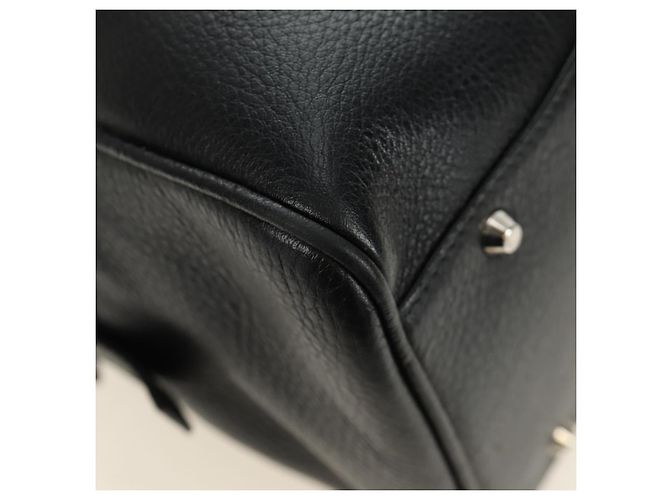 Christian Dior Boston Bag Leder Schwarz Silber Auth 184720SAM - Ansicht 8