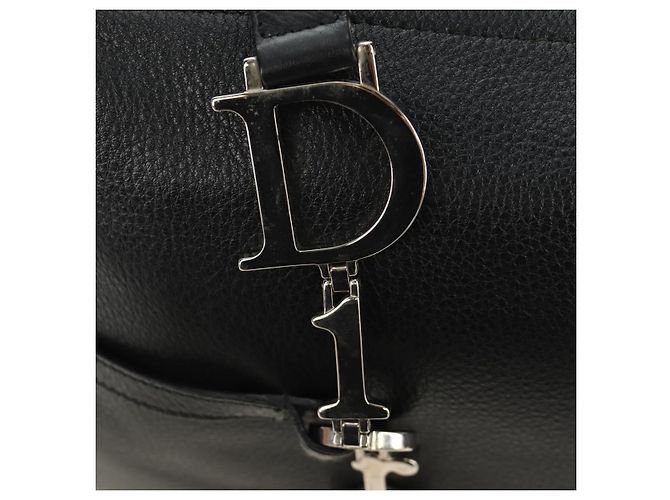 Christian Dior Boston Bag Leder Schwarz Silber Auth 184720SAM - Ansicht 9