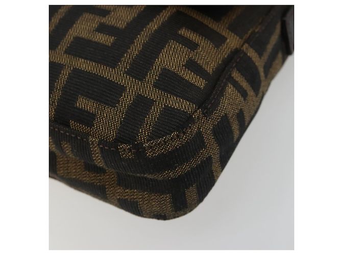 FENDI Zucca Canvas Mamma Baguette Shoulder Bag Black Brown Auth 184908SAM Marrone Nero - vista 15