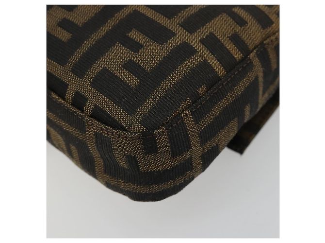 FENDI Zucca Canvas Mamma Baguette Shoulder Bag Black Brown Auth 184908SAM Marrone Nero - vista 17