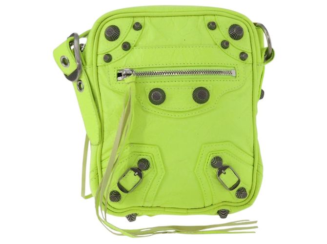 BALENCIAGA Le Cagole Shoulder Bag Leather Green 719065 Auth 185357SAM Verde - vista 13