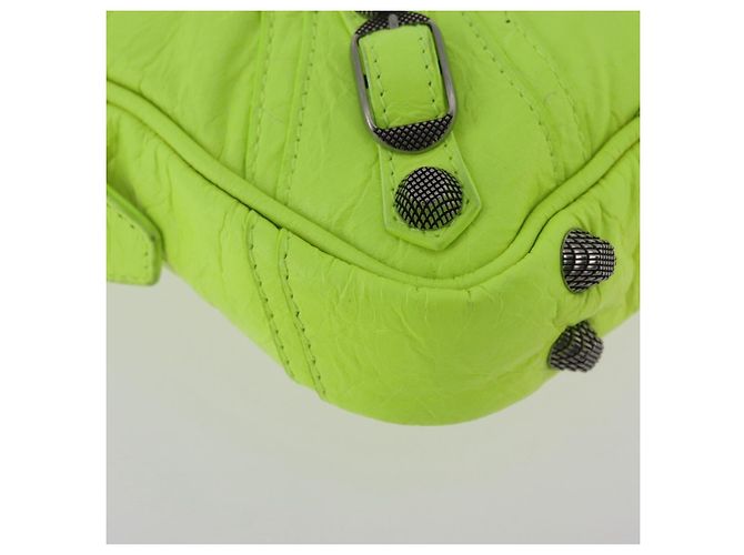 BALENCIAGA Le Cagole Shoulder Bag Leather Green 719065 Auth 185357SAM Verde - vista 15