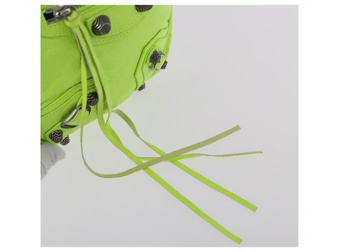BALENCIAGA Le Cagole Shoulder Bag Leather Green 719065 Auth 185357SAM Verde - vista 19