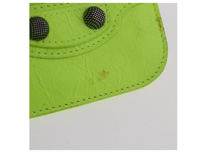 BALENCIAGA Le Cagole Shoulder Bag Leather Green 719065 Auth 185357SAM Verde - vista 30