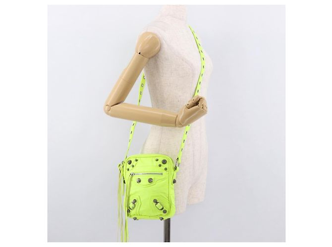 BALENCIAGA Le Cagole Shoulder Bag Leather Green 719065 Auth 185357SAM Verde - vista 35